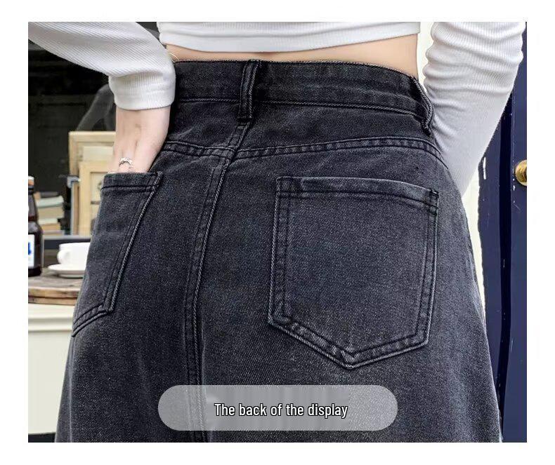 Fustă midi A-line din denim patchwork retro - Primăvara 2025 Design color block subțiere pentru femei
