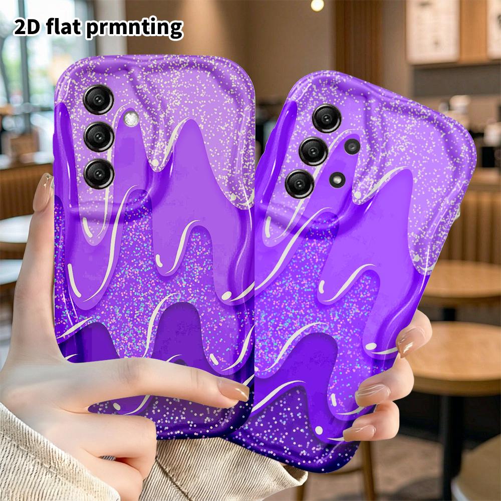 Phone case: 2D flat, suitable for Samsung Galaxy A34 A35 M05 M06 S20 S22 S21 FE Plus 5G protective case, glitter fluid, perfect Christmas and Hallowee