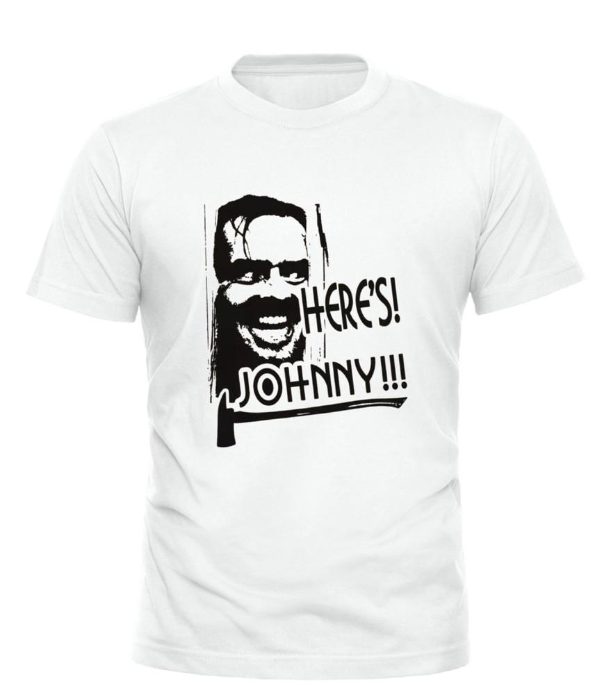 THE SHINING T Shirt HERES JOHNNY Stanley Kubrick Stephen King Movie Blu Ray DVD Unisex T-Shirt XXL