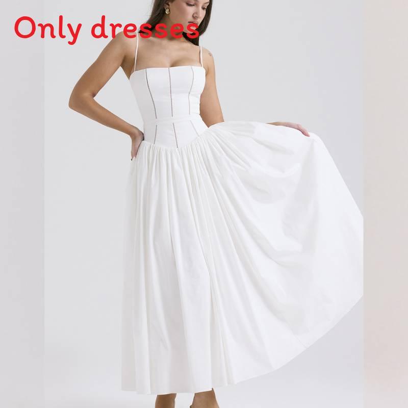 French Style Floral Sleeveless Dress With Polyester Fabric For Elegant Women