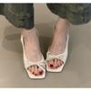 Elegant Design Summer Fashion Butterfly-knot Satin Women Slipper Slip on Ladies Sandal Thin High Heel Outdoor Dress Slides Shoes