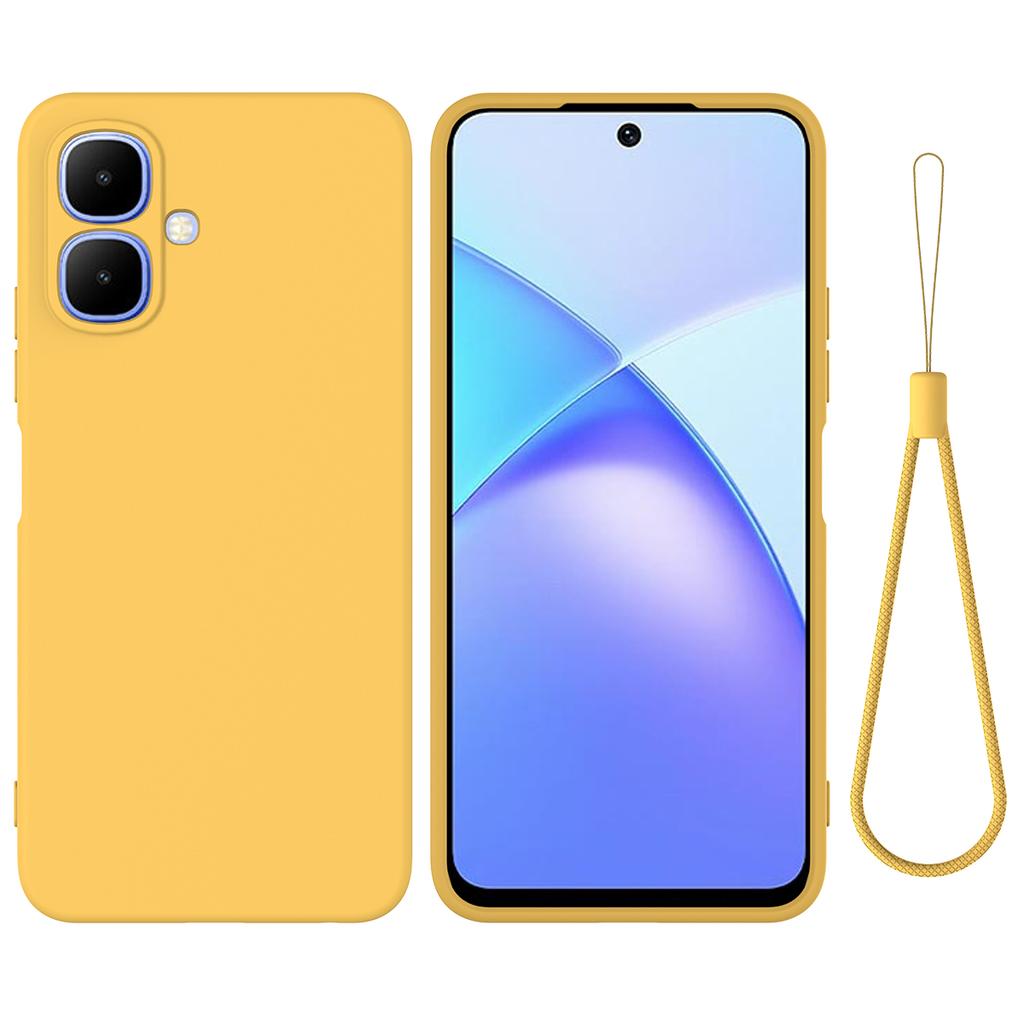 For TECNO Pop 10/TECNO Spark Go 2 4G/Infinix Smart 10 Liquid Silicone Case Phone Back Cover with Hand Strap