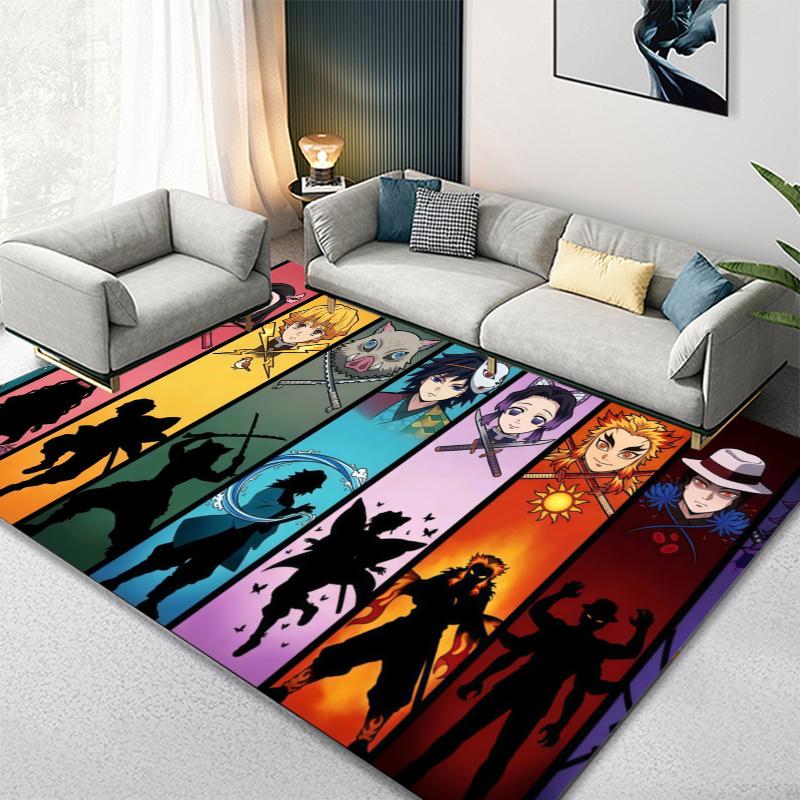 Demon Slayer Carpet Rug for Living Room Bedroom Home Sofa Decoration,Kids play Non-slip Floor Mat