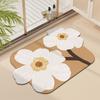 Nordic Simple Flowers Moisture-wicking Quick Drying Bathroom Floor Mat Bathroom Odd Shape Anti-dirty Wear-resistant Diatomium Mud Carpet