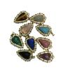 1Pc, Natural Stone Faceted Heart Pendant 19x28mm Golden Lace Bezel Frame Single Hole Charm for DIY Necklace Jewelry Making