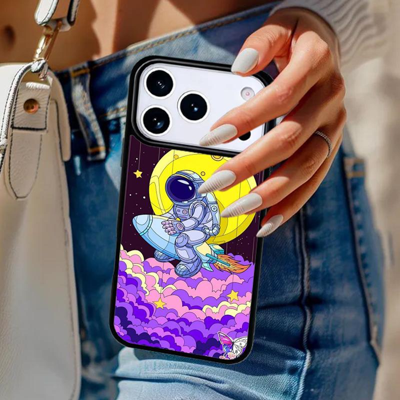 Rejoice Astronaut Phone Case For iPhone 17 Air 14 15 13 12 Max Cover For Apple 16e 11 Pro Max Plus Coque