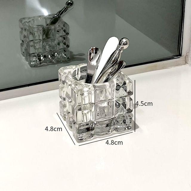 Lazy Corner - Kubischer Glas-Schreibtisch-Organizer für Make-up