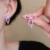 Spray Painted Bow Earrings with A Light Luxury High-End Feel Simple Exquisite Earrings Sweet Fashionable New Earrings Jewelry