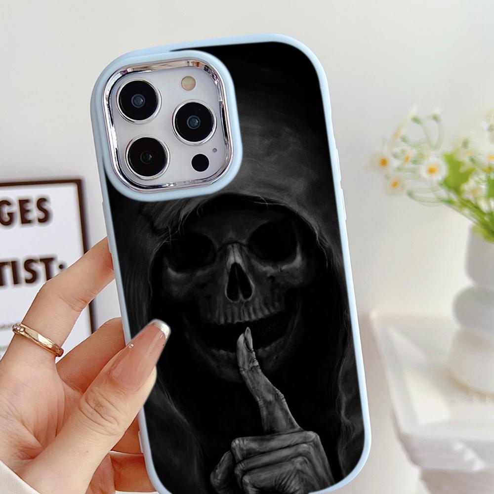 LZ13 Death Prayer Grim Reaper Skull Soft Phone Case for Samsung S24 Ultra S23 Plus A16 A54 A34 A06 Infinix Hot 40 30i Lens Protection Shockproof Cover