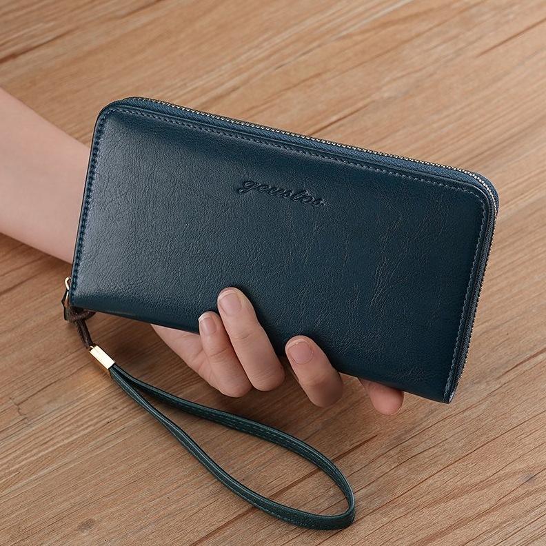 Women RFID Blocking Long Wallet PU Leather Clutch Wallet Large Capacity Zipper Around Wristlet Purse Card Holder Phone Wallet