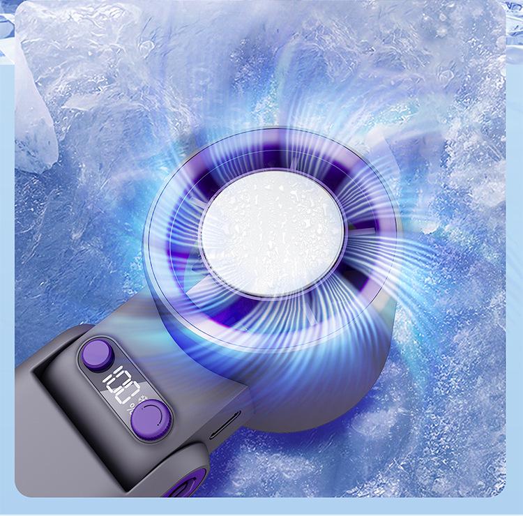 Turbo Ice Pack Handheld Portable Mini Folding Fan with High-Speed Semiconductor Cooling