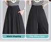 Ice Silk High-Waist Wide-Leg Cropped Pants – Summer 2025 Korean-Style Casual Loose Skirt Pants for Women