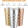 Stainless Steel Double Layer Beer Mugs Wave Pattern Water Cup Reusable Wine Tumbler Coffee Cup for Restaurants Home Outdoor Tool
