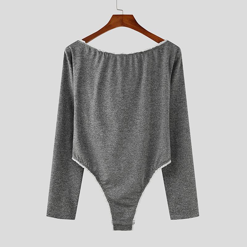 INCERUN Tute con cappuccio e maniche lunghe in pizzo da uomo