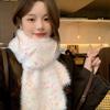 Soft Fuzzy Winter Scarf Women - Sweet Korean Style White Knitted Neck Warmer Warm Thick Wrap Students