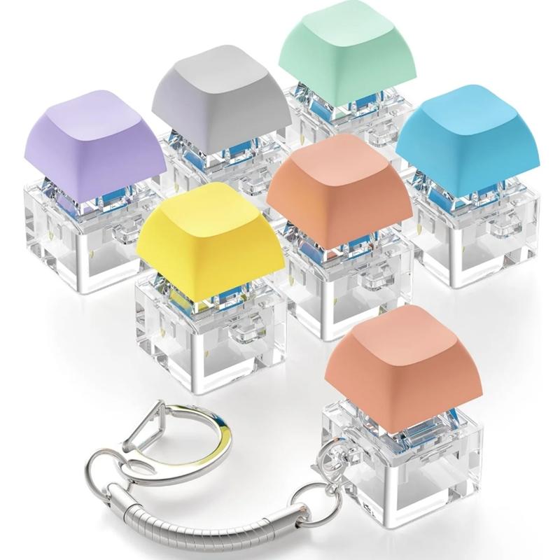Keyboard Fidget Keychain Toys - 3/6PC Press Button Stress Relief for Office Work, School Study & Anxiety Management