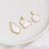 14K Gold-Filled Natural Shell Pendant: Square Tag, Round & Irregular Oval DIY Jewelry Accessories