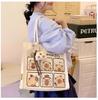 Korean Lazy Style Large Canvas Tote Bag - Fashionable, Versatile, High-End Women's Commuter Shoulder Bag