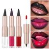 2-IN-1 Tapered Gradient Lipliner Pen Nude Brown Mirror Glass Lip Gloss Matte Lip Liner Waterproof Lip Contour Non Stick Makeup