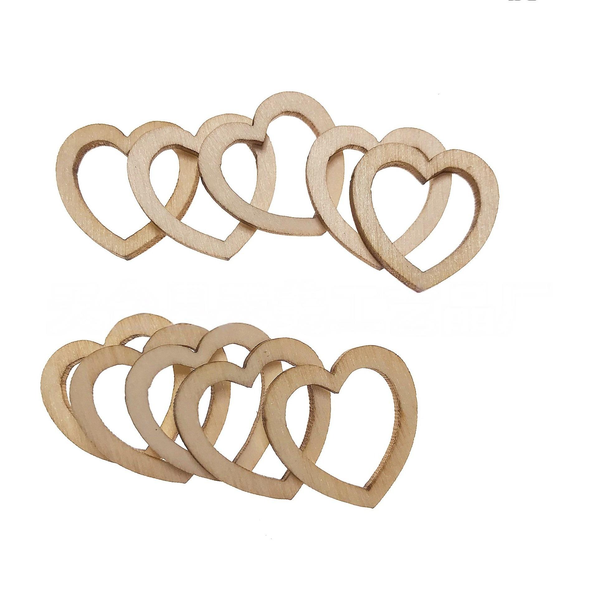 

100PCS 20MM Heart Slices Hollow Wooden Heart Love Rustic Decoration Wedding Table Confetti Slices Rustic Embellishments 20mm(0.78inch)