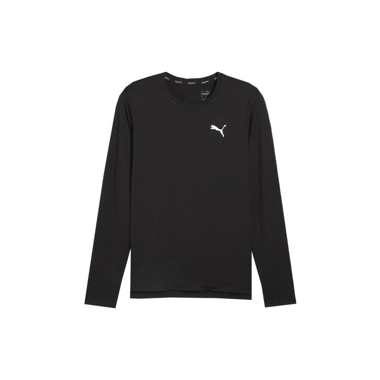 

Puma Run Cloudspun Solid Color Casual Quick-Dry Breathable Sports Crew Neck Long Sleeve T-Shirt Men Tops Black 524991-01 S