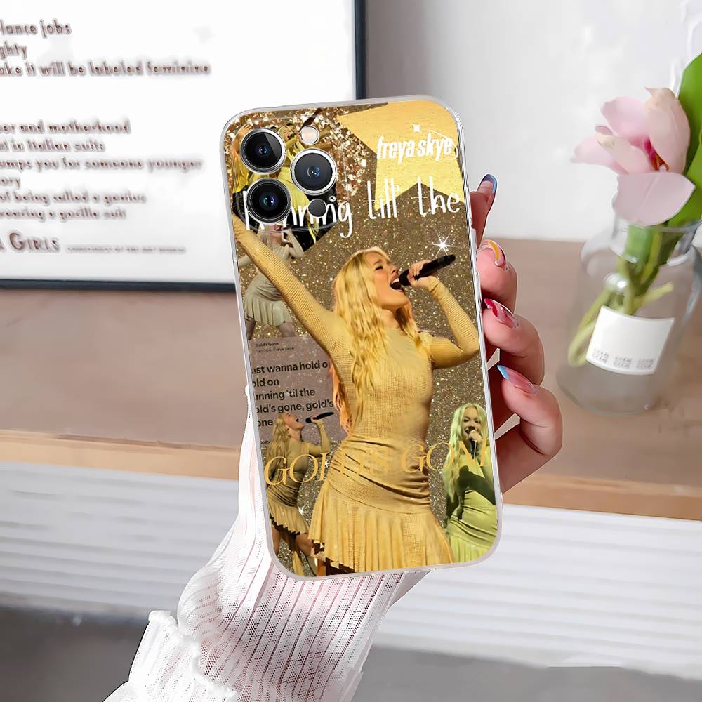 Singer F-Freya Skye TPU Silikon Hülle Für IPhone 11 12 13 14 15 16 17 Pro Max Stoßfest Klare Rückseite