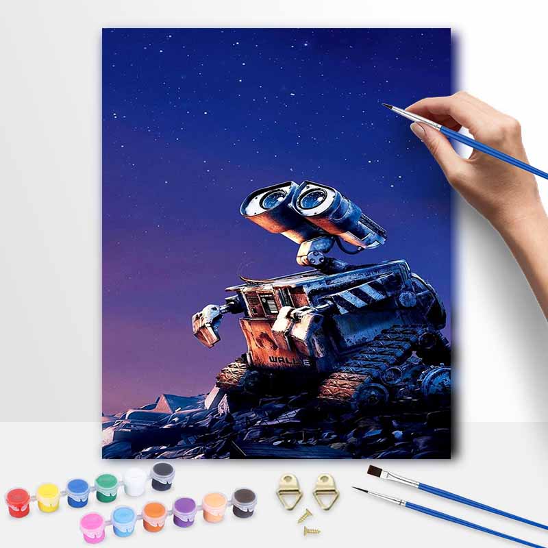 Disney WallE Oil Painting Art Handmade Diy Painting Home Decoration Gift