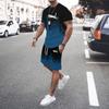 T-shirt à manches longues et pantalon pour homme imprimés en 3D Ensemble de mode Vêtement de sport Ensemble deux pièces Motif flamme