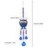 Decorative Owl Crystal Suncatcher with Blue Evil Eye Design and Glass Beads, Hanging Window Ornament (1 Owl)