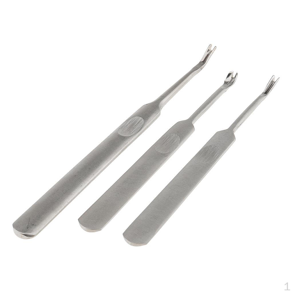 3 Pieces Stainless Steel Leathercraft Stitching Groover Tool Kit Handmade Skiving V Shaped