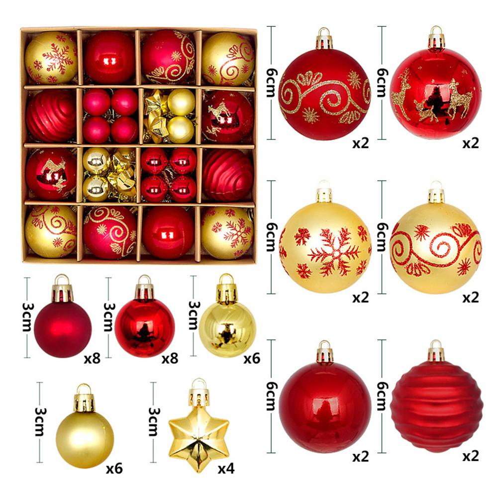 12/44PCS Christmas Balls Ornament Christmas Tree Gold Red Pink Ball Pendant Hanging Decor Christmas Decoration 2025 Navidad