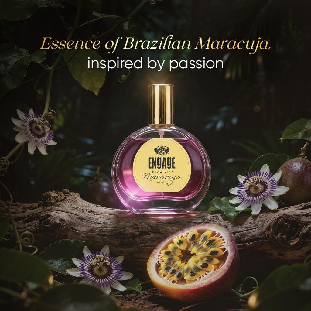Engage Brazilian Maracuja Wine Eau De Parfum for Women 50ml, Long Lasting Perfume for Woman, Musk & Vanilla Fragrance Scents, Luxury Perfume for Woman