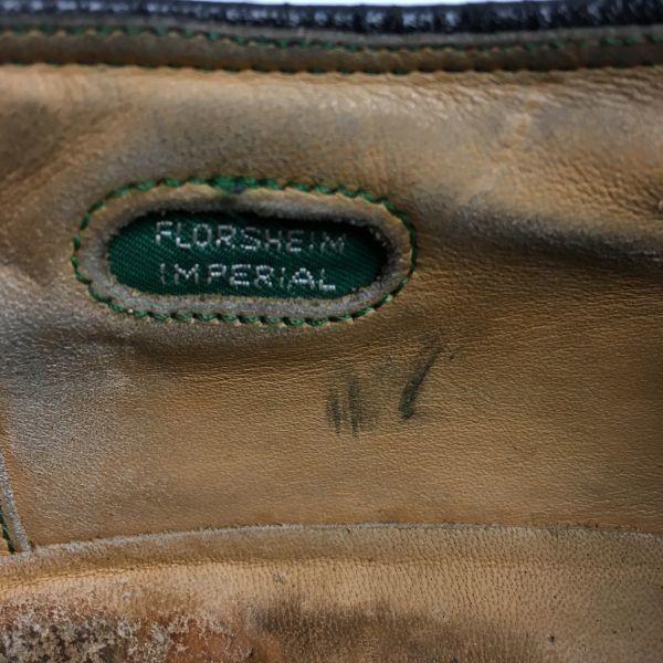 1984 Vintage FLORSHEIM Imperial Kenmoor Flügelspitze Business-Schuhe Schwarz Größe 12D Herren(GEBRAUCHT)
