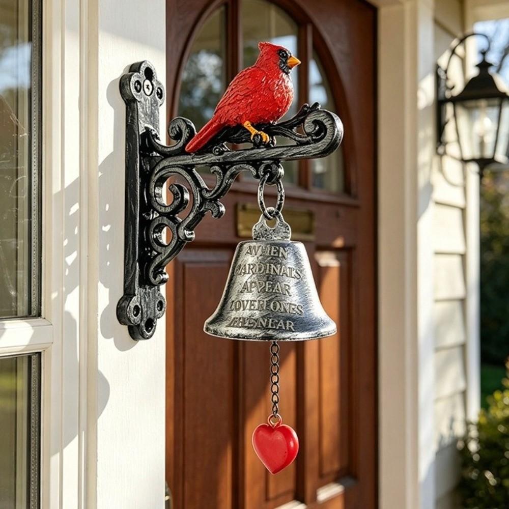Metal Red Bird Doorbell Sturdy Retro Doorbell Rural Style Wall Mounted Doorbell  Entrance Door
