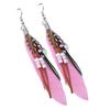 Bohemian Women Indian Feather Beads Tassel Dangle Hook Earrings Jewelry Gift