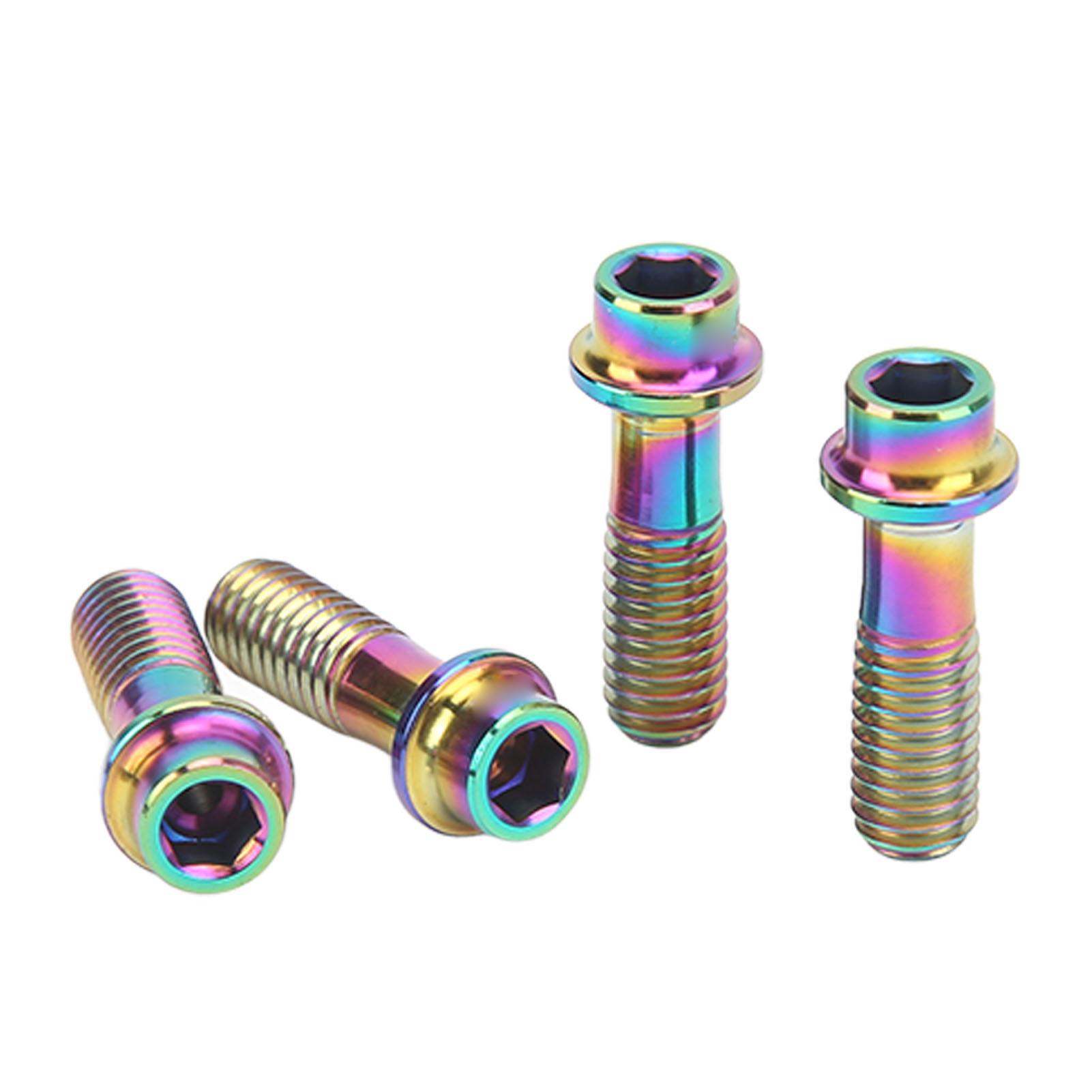 4Pcs Bike Brake Lever Fixed Screws M6x18mm Titanium Alloy Light Weight Bike Screws Mountain Bike Accessories Colorful