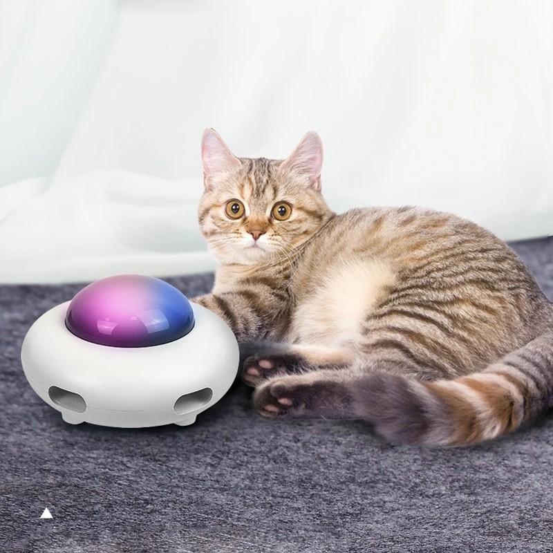 Automatic Feather Teaser Cat Toys Kittens Cat Interactive Activity Electric Crazy Toys Intelligent USB Rechargeable Pet Toys