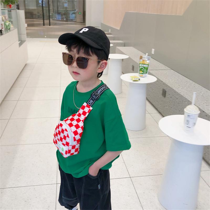 Stylish 2022 Kids Chest Bag For Boys With Trendy Checkerboard And Smile Design In Versatile Colors