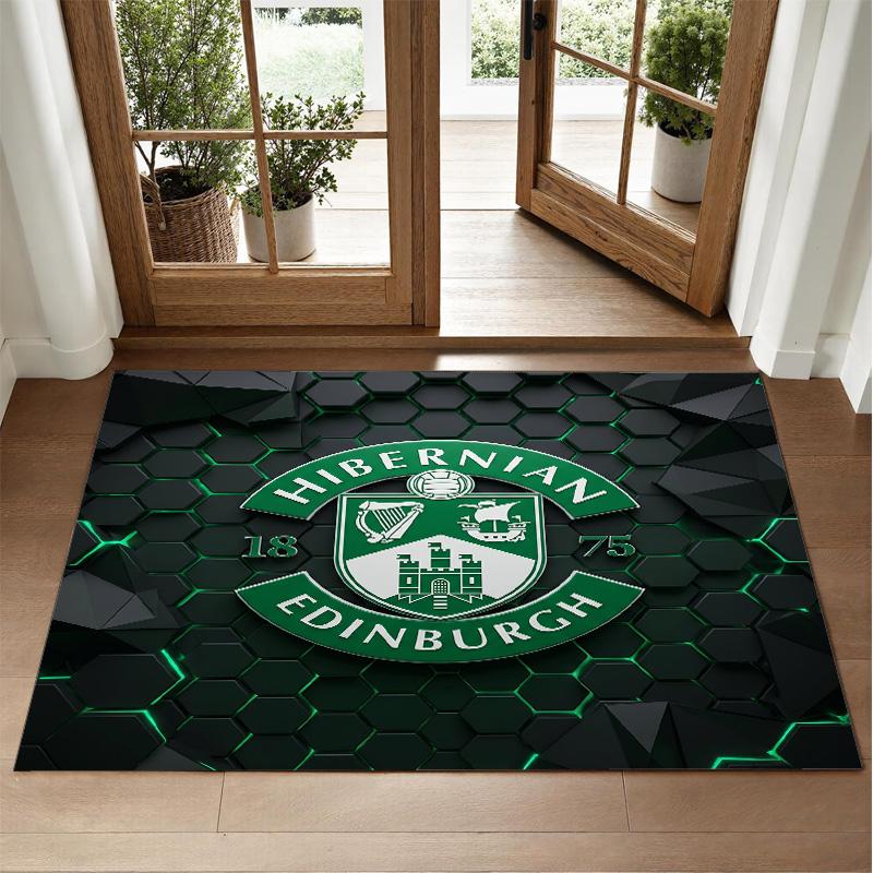 Hibernian FC Design Crystal Velvet Rug Soft Decorative Mat for Bedroom Entrance