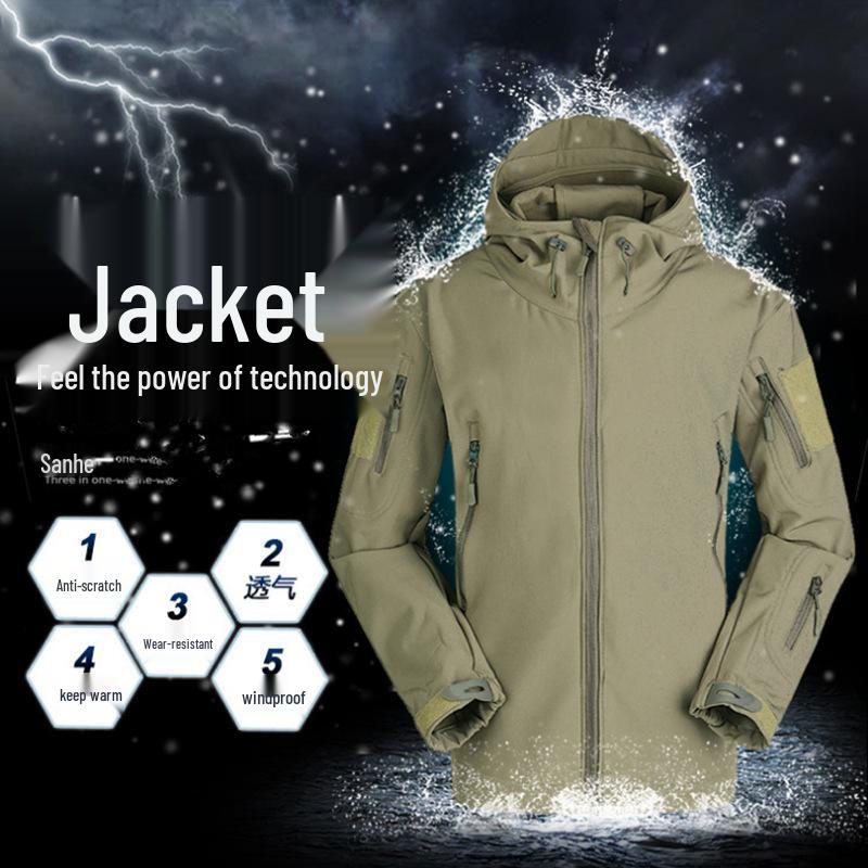 Pánska nepremokavá vetruodolná softshellová bunda TAD Sharkskin s maskovacou fleecovou podšívkou