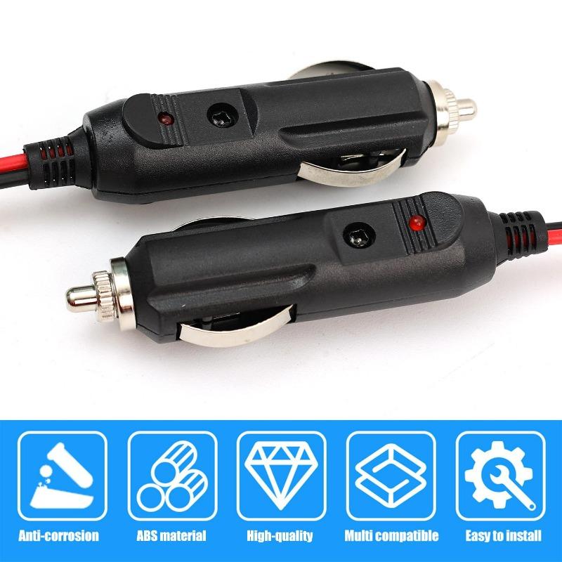 12V To 24V Car Cigarette Lighter Plug Male Head with Indicator Light Vehicle Electrical Cigarette Lighter Plug Charger Adapter