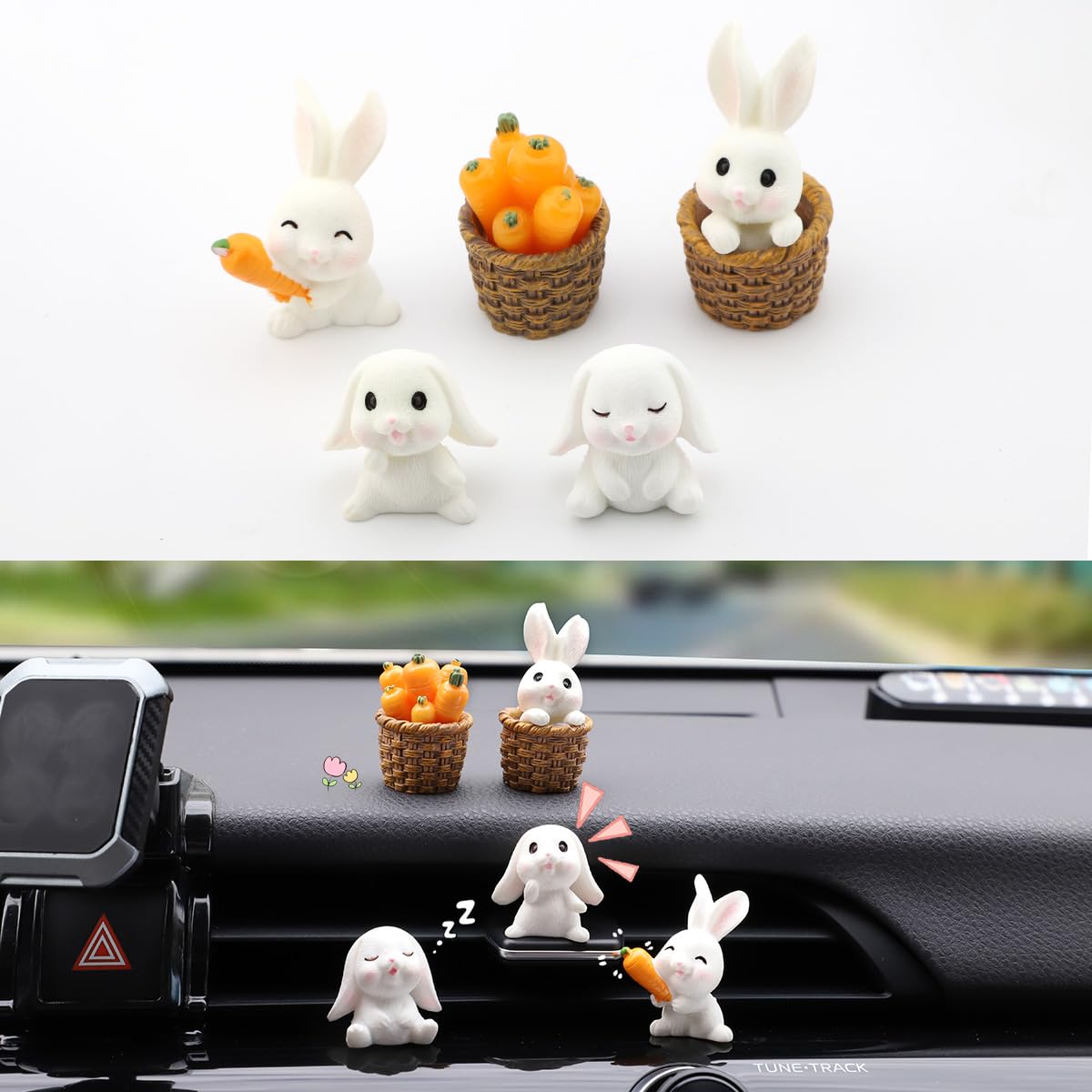 

Catland Car Decoration, Cute, Rabbit, Car Accessory, Interior Decoration, Rabbit, Rear View Mirror, Carrot, белый
