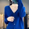 V-neck Cardigan for Women In Autumn and Winter Style Osmanthus Needle Knitted Cardigan Gentle and Versatile Long-sleeved Sweater Jacket
