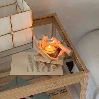Bougeoir en bois flotté fait à la main, bougeoir rustique pour bougie chauffe-plat, pour la maison, le salon, la chambre à coucher, la cuisine