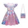 Red Queen Halloween Dress for Girls Kids Costume Role Play Outfit
