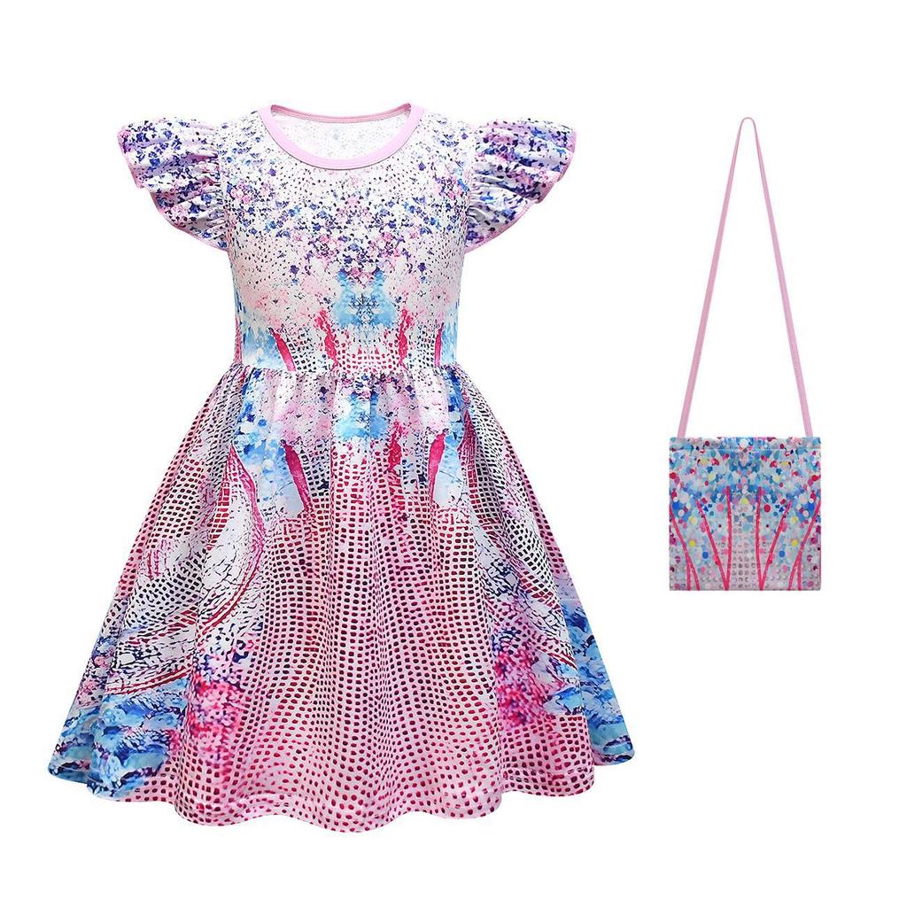Red Queen Halloween Dress for Girls Kids Costume Role Play Outfit