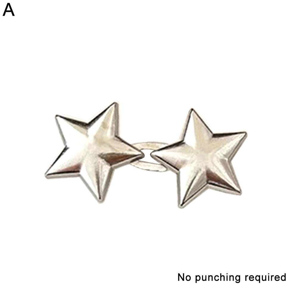 Removable Metal Star No Sewing Jean Buttons For Loose Tightener Jeans Buckles Instant Button Pi L3Q7