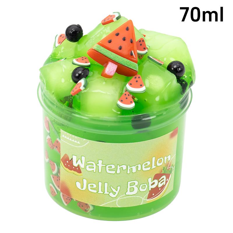 70/300Ml Large Capacity Crystal Slime Kit Fruit Jelly Boba Clear Crunchy Slime Kids' Colorful Non-Sticky Clay Stress Relief