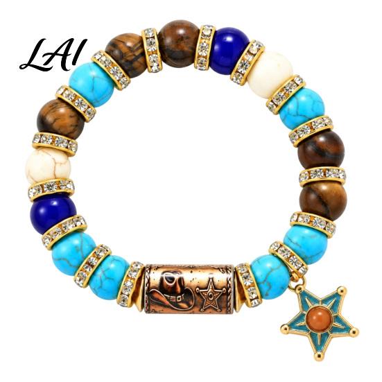 Cute Owl Cat Bird Bracelet Stretch Deer Beaded Bracelet Retro Animal Bead Bull Skull Birthday Present for Her Elastic Boho Women Autumn Holiday