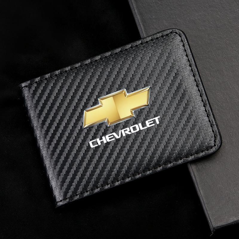 AABHI1 Car Sticker Carbon Fiber Car Driving License Package Cover For Chevrolet SS Z71 RT Captiva Colorado Cruze Spark Malibu Trax